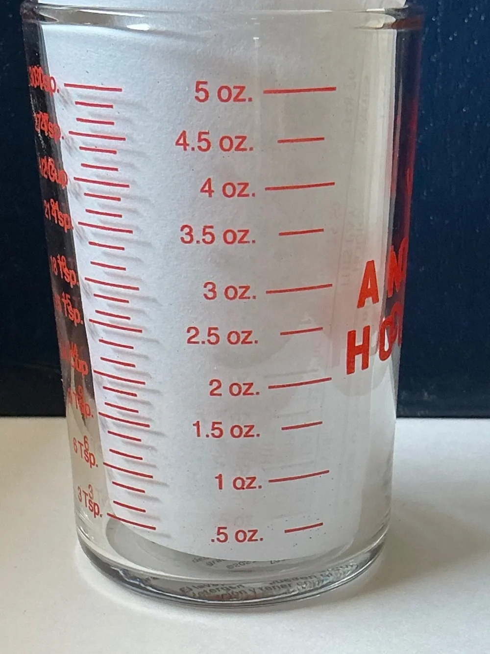 NWT Anchor Hocking 5 oz Glass Measuring Cup Tumbler Mini Liquid Measure Red